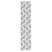 Elegant Black and White Floral Pattern Korte Tafelloper (Voorkant)