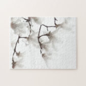 Elegant Black and White Floral Waterverf Legpuzzel (Horizontaal)