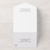 Elegant Black and White Formal Calligraphy Wedding All In One Uitnodiging (Buitenkant)