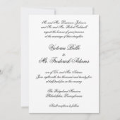 Elegant Black and White Formal Calligraphy Wedding Kaart (Voorkant)