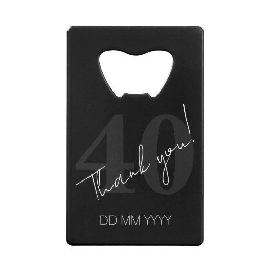 Elegant Black and White Forty 40th Birthday (Devant)