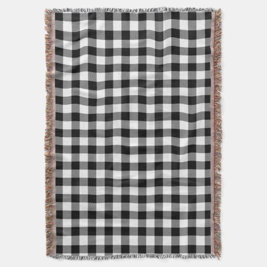 Elegant Black and White Gingham Checktern Deken (Voorkant Verticaal)