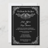 Elegant black and white Gothic wedding Invitation (Devant)