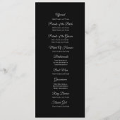 Elegant black and white Gothic Wedding Program Menu (Achterkant)