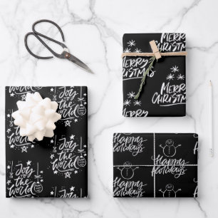 Elegant Black and White Kerstcitroenen Gift Inpakpapier Vel