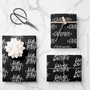 Elegant Black and White Kerstcitroenen Gift Inpakpapier Vel