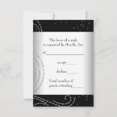 Élégant Black and White Masquerade Party RSVP (Dos)