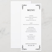 Elegant Black and White Menu (Devant / Derrière)