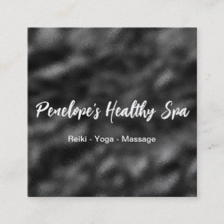 Elegant Black and White Minimalist Vierkante Visitekaartje