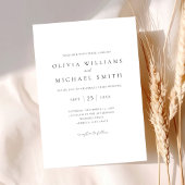 Elegant Black and White Minimalist Wedding Kaart