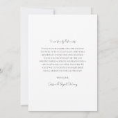 Elegant Black and White Modern Wedding Bedankkaart (Achterkant)