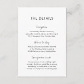 Elegant Black and White Modern Wedding Informatiekaartje (Voorkant)