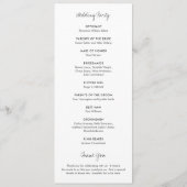 Elegant Black and White Modern Wedding Programma (Achterkant)