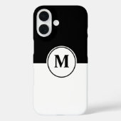 Elegant Black and White Monogram iPhone Case (Achterkant)