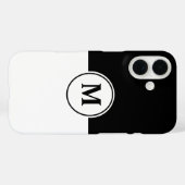 Elegant Black and White Monogram iPhone Case (Achterkant (horizontaal))