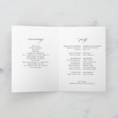 Elegant black and white monogram wedding  programma (Binnen)