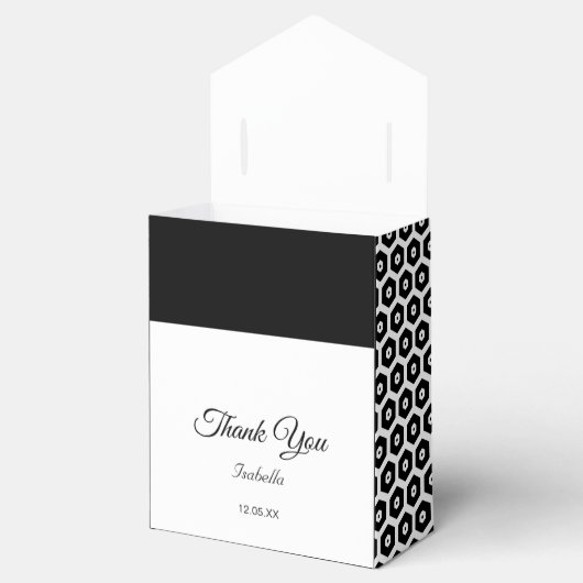 Elegant Black and White Party Favor Box Bedankdoosjes (Geopend)