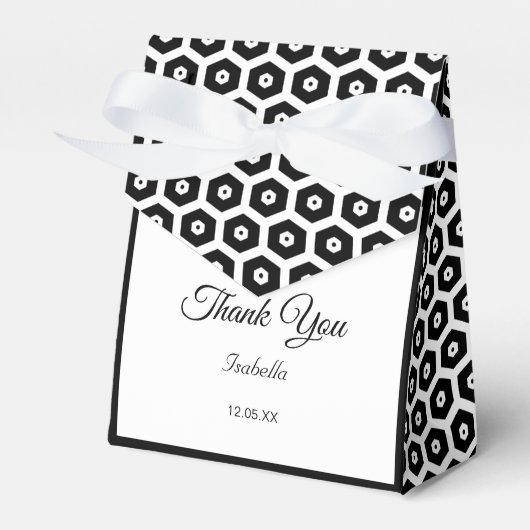 Elegant Black and White Party Favor Box Bedankdoosjes (Voorkant Zijde)