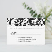 Elegant Black and White Reply Cards - RSVP (Staand voorkant)