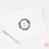Elegant Black and White Roses Wedding Sticker (Envelop)