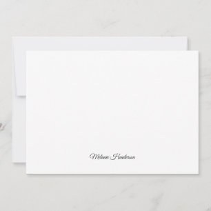 Elegant Black and White Script Note Card Notitiekaartje