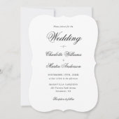 Elegant Black and White Script Photo Wedding Kaart (Voorkant)