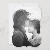 Elegant Black and White Script Photo Wedding Kaart (Achterkant)