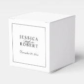Elegant Black and White Script Wedding Bedankdoosjes (Voorkant Zijde)