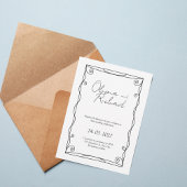 Elegant Black and White Script Wedding Invitation 