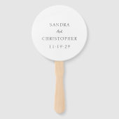 Elegant Black and White Simple Modern Wedding Handwaaier (Voorkant)