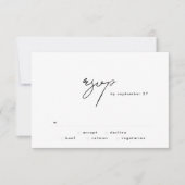 Elegant Black and White Simple Wedding RSVP Kaartje (Voorkant)