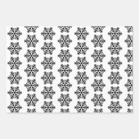 Elegant Black and White Snowflake Inpakpapier Vel (Voorkant 3)