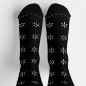 Elegant Black and White Snowflake Pattern Sokken (Top)
