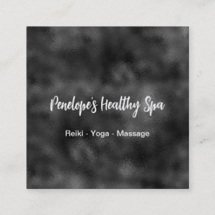 Elegant Black and White Square Visitekaartje