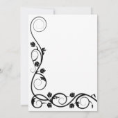 Elegant Black and White Swirls Invitation Kaart (Achterkant)