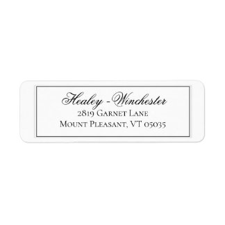 Elegant Black and White Wedding Address Label