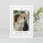 Elegant Black and White Wedding Bedankkaart (Staand voorkant)