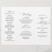 Elegant Black and White Wedding Ceremony Program (Voorkant)