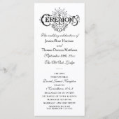 Elegant Black and White Wedding Ceremony Programma (Voorkant)