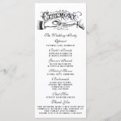 Elegant Black and White Wedding Ceremony Programma (Achterkant)