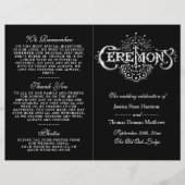 Elegant Black and White Wedding Ceremony Programma (Voorkant)