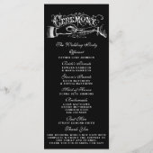Elegant Black and White Wedding Ceremony Programma (Achterkant)