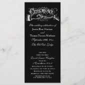 Elegant Black and White Wedding Ceremony Programma (Voorkant)
