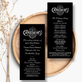 Elegant Black and White Wedding Ceremony Programma