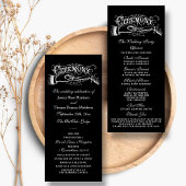 Elegant Black and White Wedding Ceremony Programma
