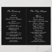 Elegant Black and White Wedding Ceremony Programma (Achterkant)
