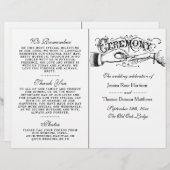 Elegant Black and White Wedding Ceremony Programma (Voorkant / Achterkant)