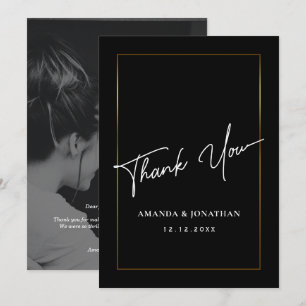 Elegant Black and White Wedding Hartelijk dank Bedankkaart