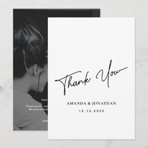Elegant Black and White Wedding Hartelijk dank Bedankkaart