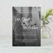 Elegant Black And White Wedding Invitation (Debout devant)